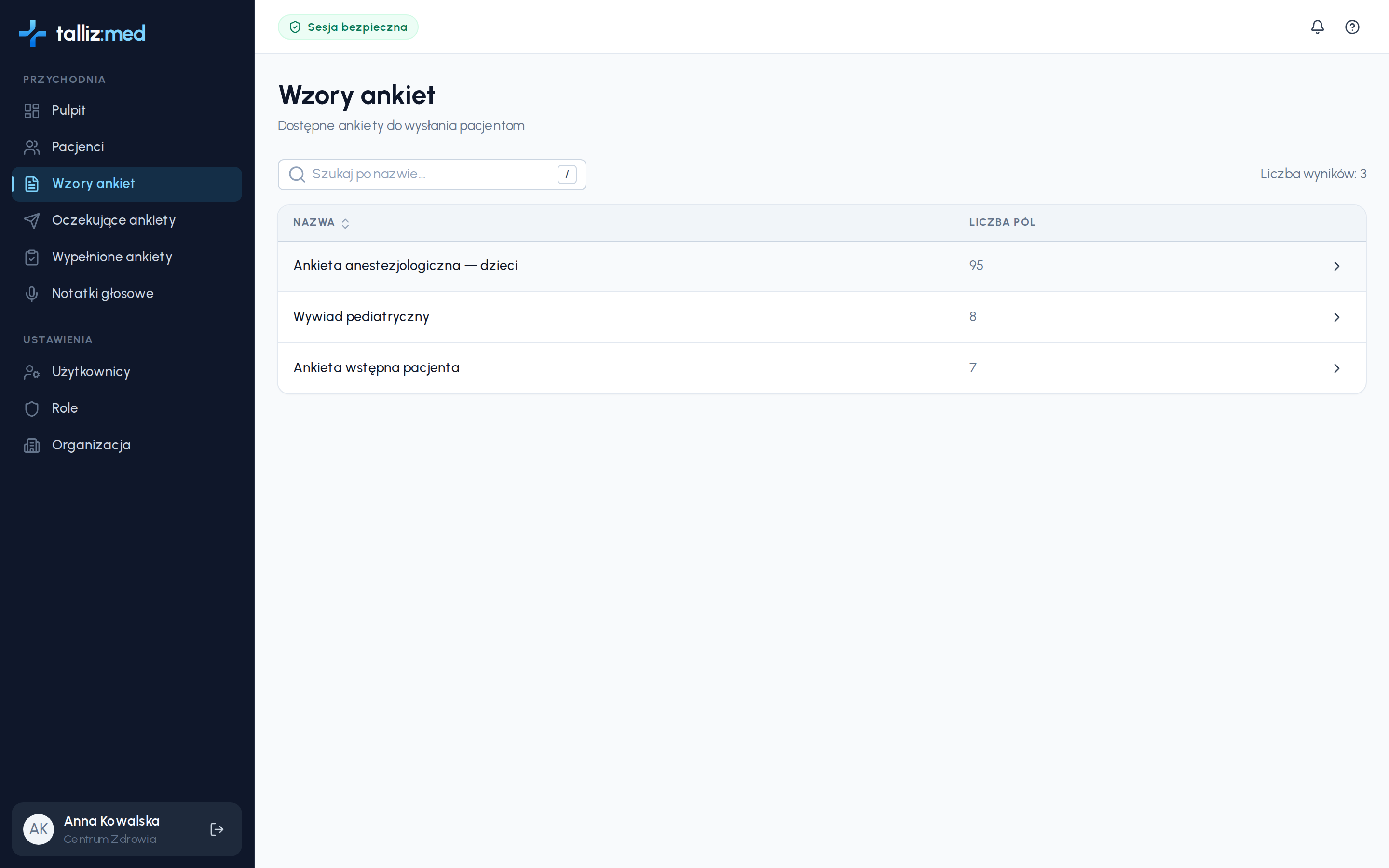 Katalog wzorów ankiet